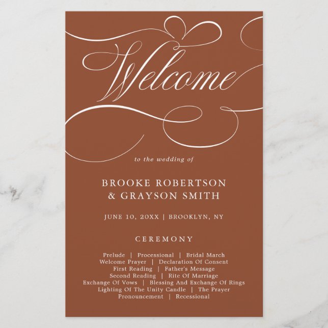 Modern Calligraphy Timeless Terracotta  Program (Front)