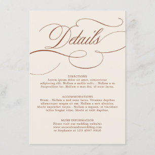 Modern Calligraphy Timeless Terracotta Wedding Enclosure Card