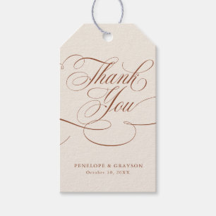 Modern calligraphy timeless Terracotta wedding Gift Tags