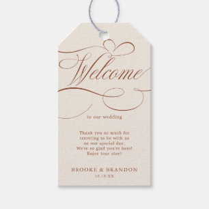 Modern calligraphy timeless Terracotta wedding Gift Tags