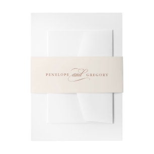 Modern calligraphy timeless Terracotta wedding Invitation Belly Band