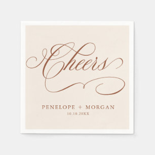 Modern calligraphy timeless Terracotta wedding Napkin