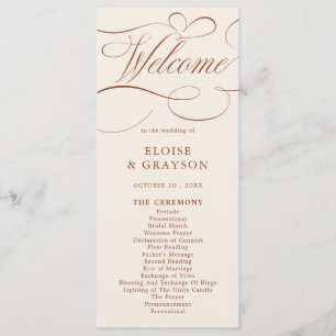 Modern Calligraphy Timeless Terracotta Wedding Programme