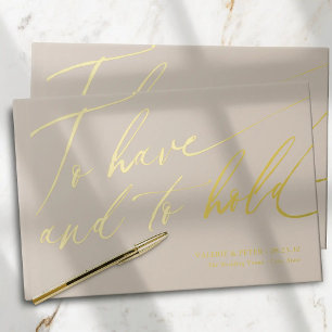 Modern Calligraphy To have and To hold wedding Guest Book