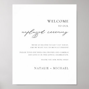 Modern Calligraphy Unplugged Ceremony Wedding Sign