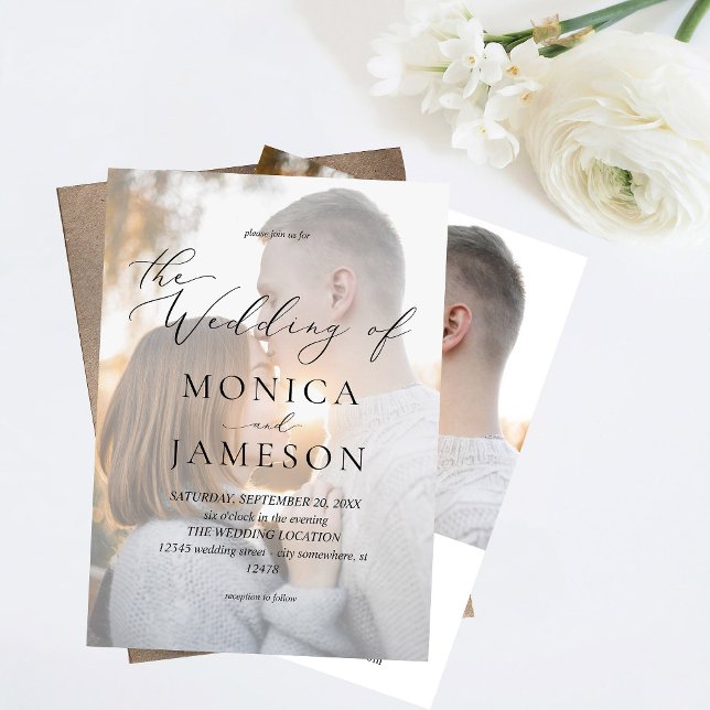 Modern Calligraphy V2 Photo Wedding Invitation (Creator Uploaded)