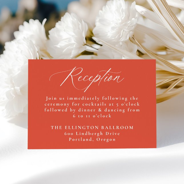 Modern Calligraphy Verona Sunset Wedding Reception Enclosure Card (Creator Uploaded)