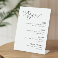 Modern Calligraphy Wedding Bar Menu