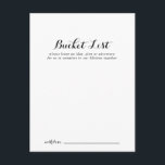 Modern Calligraphy Wedding Bucket List Cards<br><div class="desc">These modern calligraphy wedding bucket list cards are the perfect activity for a rustic wedding reception or bridal shower. The simple and elegant design features classic and fancy script typography in black and white. Change the wording to suit any life event. Bucket list sign is sold separately.</div>