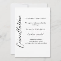 Modern calligraphy wedding cancellation