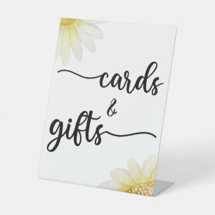 Modern Calligraphy Wedding Cards and Gifts Pedesta Pedestal Sign