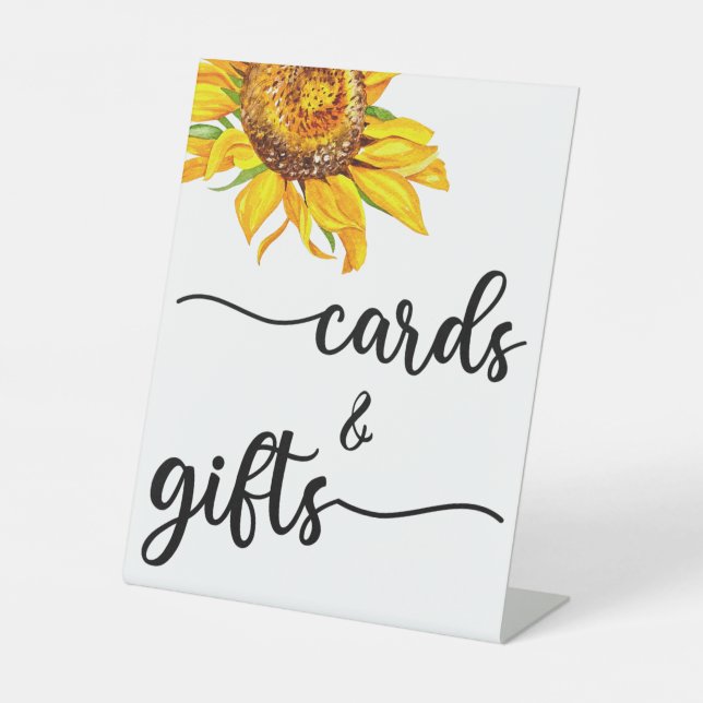 Modern Calligraphy Wedding Cards and Gifts Pedesta Pedestal Sign (Front)