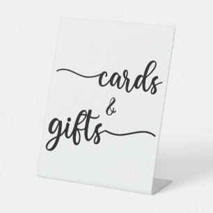 Modern Calligraphy Wedding Cards and Gifts Pedesta Pedestal Sign