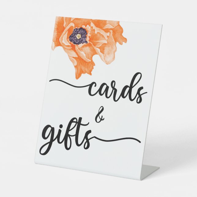 Modern Calligraphy Wedding Cards and Gifts Pedesta Pedestal Sign (Front)