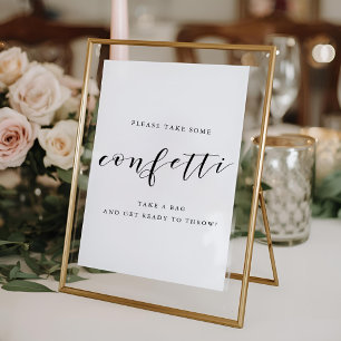 Modern Calligraphy Wedding Confetti Send Off Sign