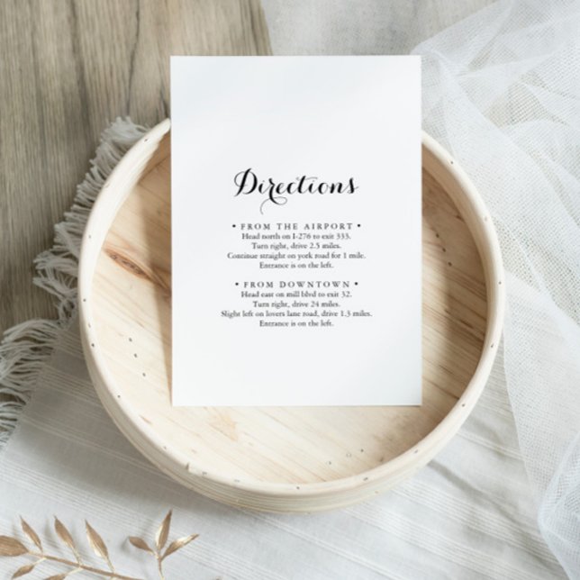 Modern Calligraphy Wedding Directions Enclosure Card (Creator Uploaded)