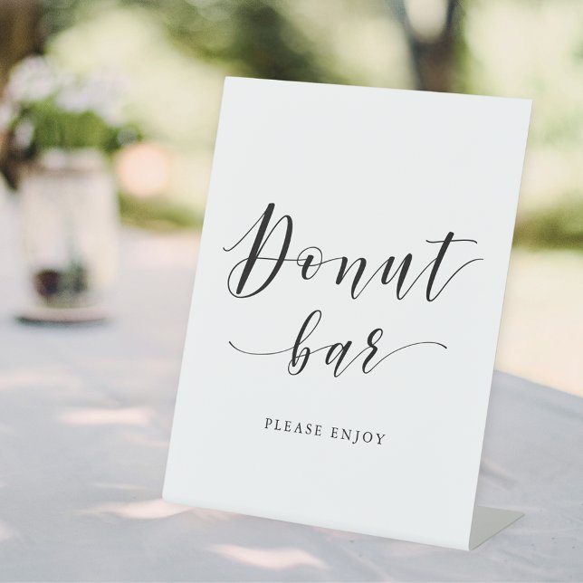 Modern Calligraphy Wedding Doughnut Bar Pedestal S Sign (Creator Uploaded)