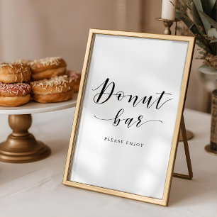 Modern Calligraphy Wedding Doughnut Bar Sign