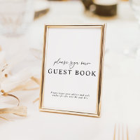 Modern Calligraphy Wedding Guest Book Sign Invitat