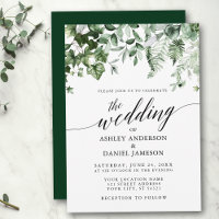 Modern Calligraphy Wedding Ivy Sage Greenery