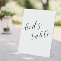 Modern Calligraphy Wedding Kids Table