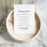 Modern Calligraphy Wedding Kissing Menu Game Card<br><div class="desc">This modern calligraphy wedding kissing menu game card is perfect for a rustic wedding reception. The simple and elegant design features classic and fancy script typography in black and white.</div>