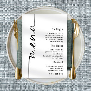 Modern Calligraphy Wedding Menu Any Colour Poster