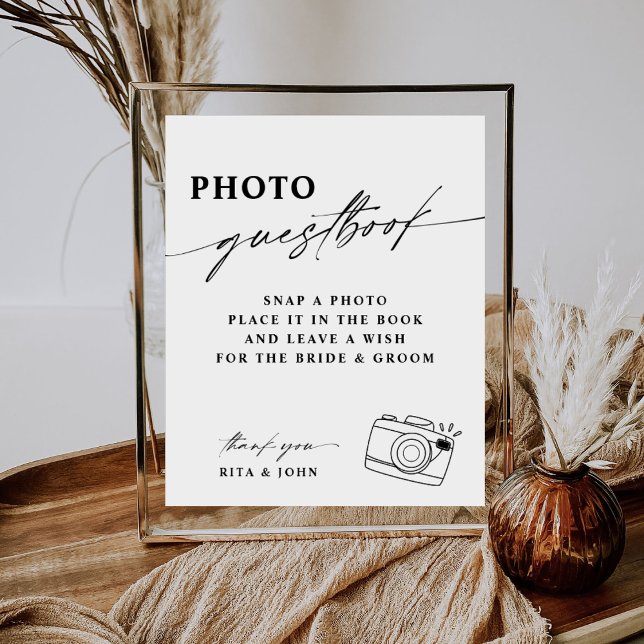 Modern Calligraphy Wedding Photo Guestbook Sign (Creator Uploaded)