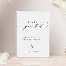 Modern Calligraphy Wedding Photo Guestbook Sign