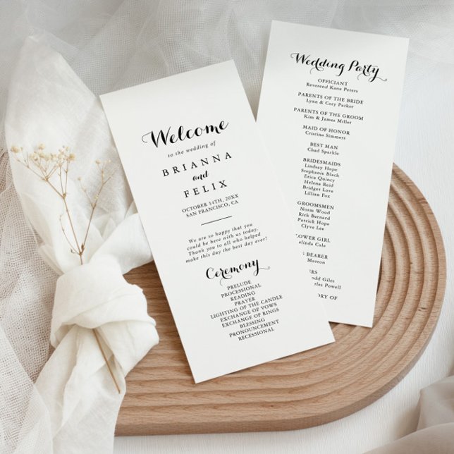 Modern Calligraphy Wedding Program Programme (Creator Uploaded)