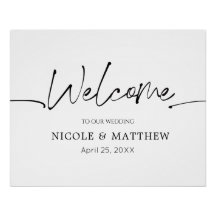 Modern Calligraphy Wedding Reception Sign