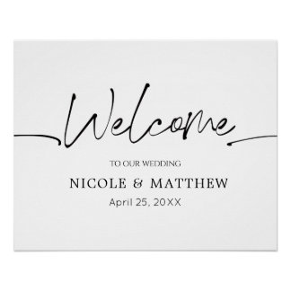 Modern Calligraphy Wedding Reception Sign