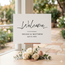 Modern Calligraphy Wedding Reception Sign