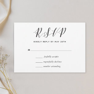 Modern Calligraphy Wedding RSVP Card