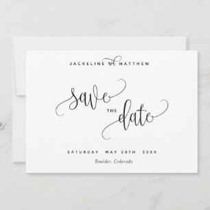 Modern Calligraphy Wedding Save the Date Card