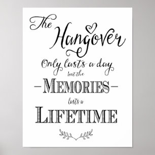 Modern Calligraphy Wedding sign Hangover Print
