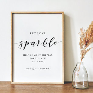 Modern Calligraphy Wedding Sparkler Send Off Sign