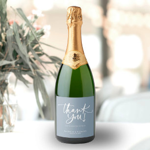 Modern Calligraphy Wedding Sparkling Wine Label