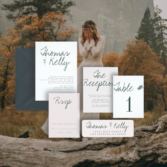 Modern Calligraphy Wedding Suite Invitation (Creator Uploaded)
