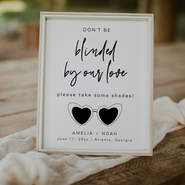 Modern Calligraphy Wedding Sunglasses Favour Sign (Creator Uploaded)