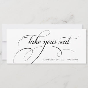 Modern Calligraphy Wedding Take a Seat Header Card