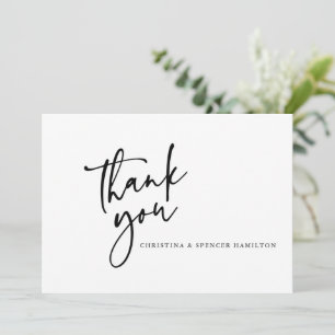 Modern Calligraphy Wedding Thank You Card