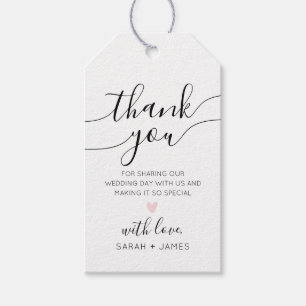 Modern Calligraphy Wedding Thank You Gift Tag