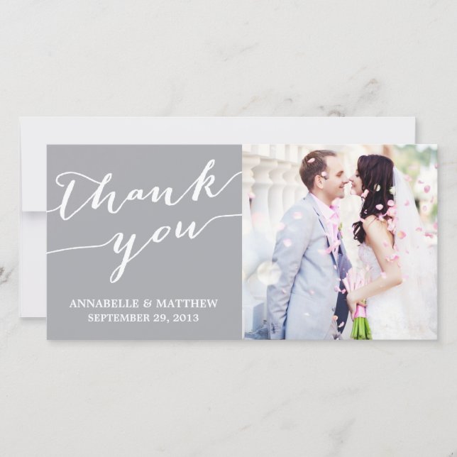 MODERN CALLIGRAPHY | WEDDING THANK YOU PHOTO CARD (Front)