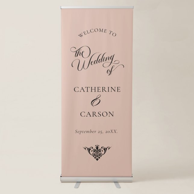 Modern Calligraphy Wedding Welcome Banner (Front)