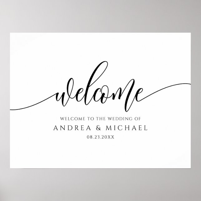 Modern Calligraphy Wedding Welcome Sign (Front)