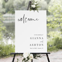 Modern Calligraphy Wedding Welcome Sign