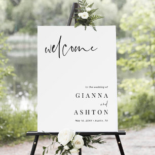 Modern Calligraphy Wedding Welcome Sign