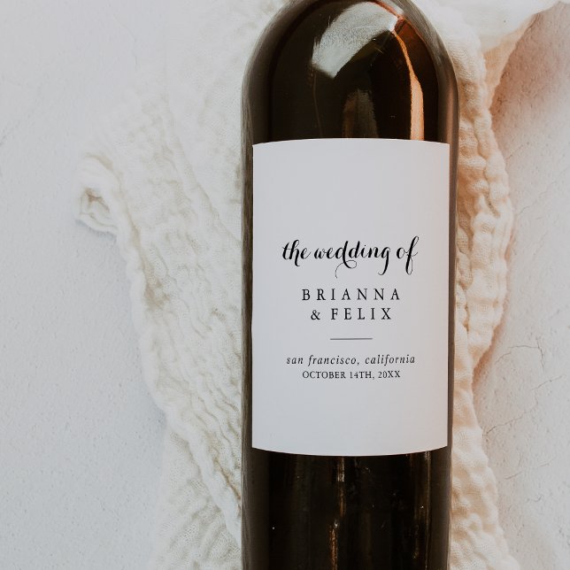 Modern Calligraphy Wedding Wine Labels (Creator Uploaded)