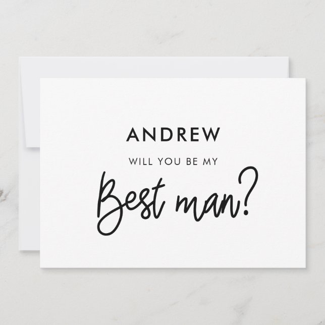 Modern calligraphy Will you be my best man card (Front)